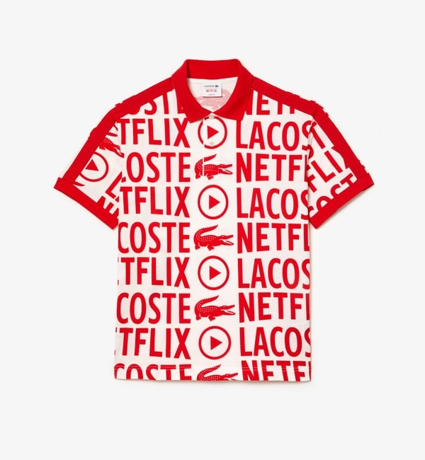Lacoste x Netflix』 オーバーサイズ総柄ポロシャツ|LACOSTE(ラコステ 