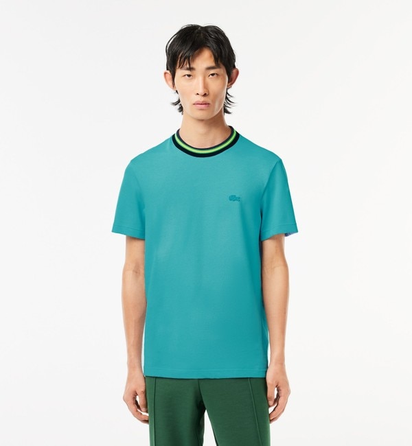 ボーダーリブネック鹿の子地Tシャツ|LACOSTE(ラコステ)の通販｜アイルミネ