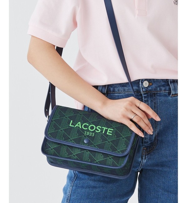 ヘリテージキャンバス ジャガードモノグラムフラップショルダーバッグ|LACOSTE(ラコステ)の通販｜アイルミネ