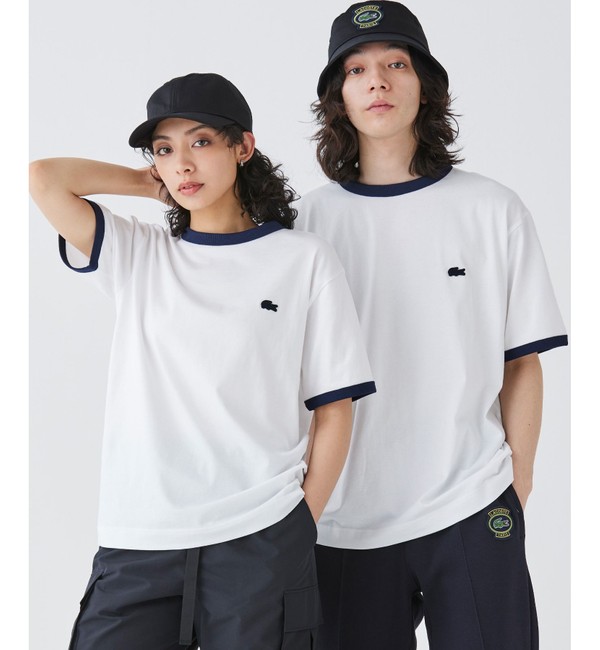 【オンライン限定】LACOSTE ワンポイントロゴ リンガーTシャツ