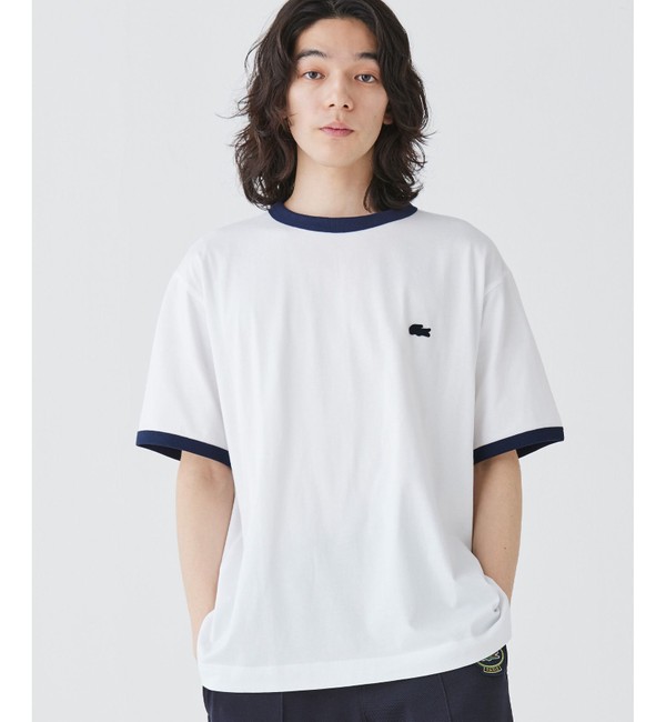 【オンライン限定】LACOSTE ワンポイントロゴ リンガーTシャツ