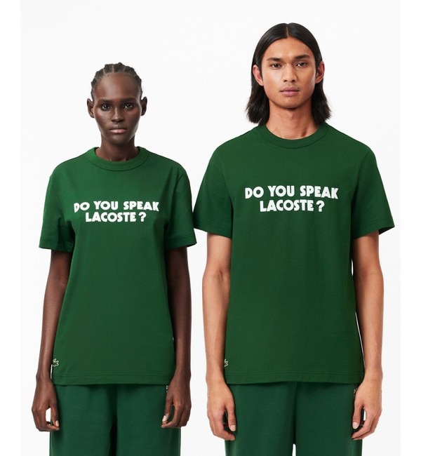 メンズファッションの一押し|【ラコステ/LACOSTE】 オーガニックコットン メッセージプリントバインダーネック半袖Tシャツ