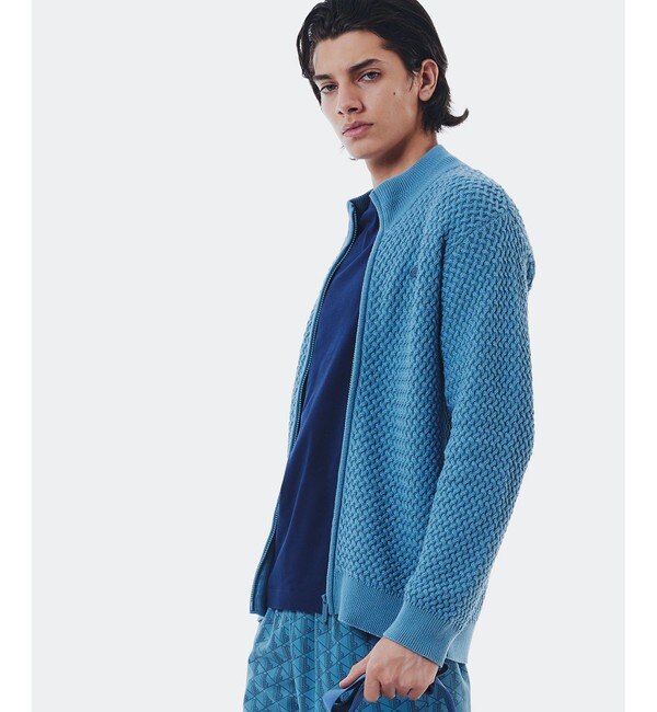 LACOSTE カーディガン バスケットニット ダブルジップ