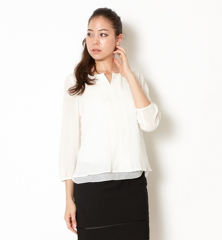 シフォン二重ブラウス