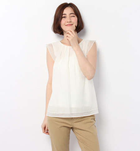 ★店頭人気商品 オーガンジーボーダーブラウス