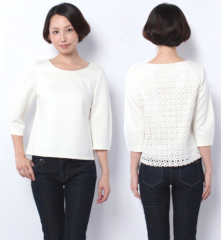 天竺ボンディング×刺繍レース