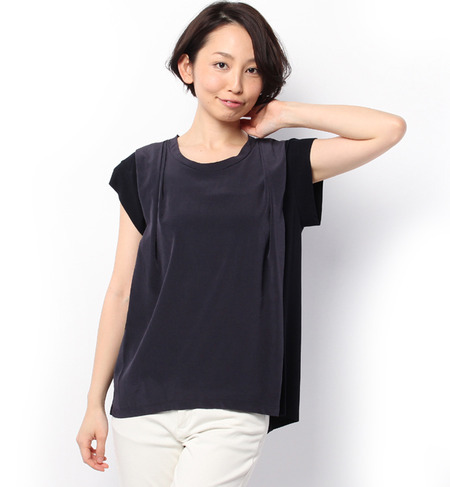 ★店頭人気商品 ストレッチデシン×天竺ブラウス