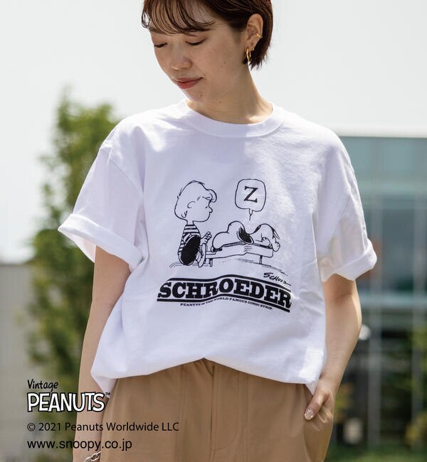 Peanuts ピーナッツ Snoopy Schroeder ヴィンテージ プリント ビッグシルエット Tシャツ Nolley S ノーリーズ の通販 アイルミネ