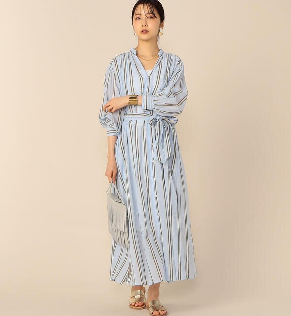 Ne Quittez Pas ヌキテパ C Voile Stripe Gownワンピース Nolley S ノーリーズ の通販 アイルミネ