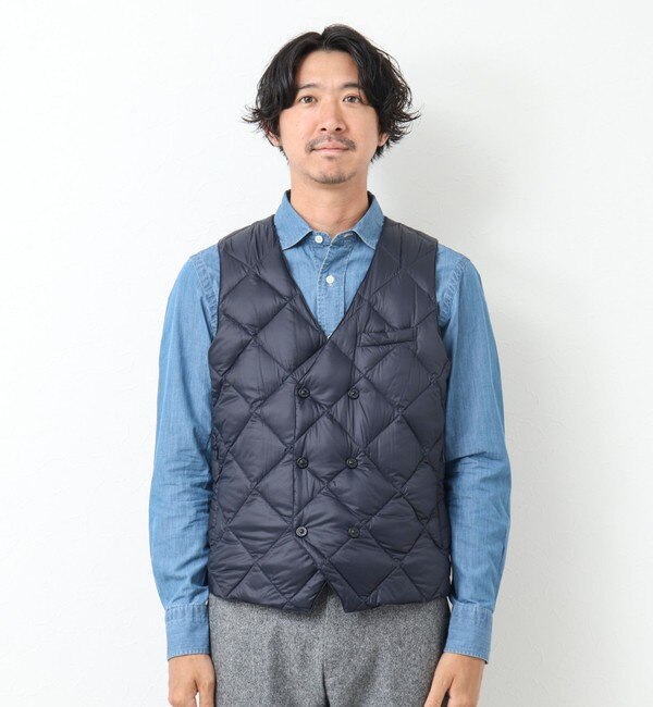 TAION/タイオン】W-BREASTED SNAP BUTTON DOWN GILET ダウンジレ
