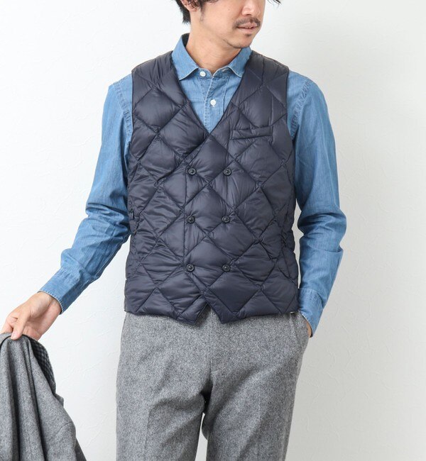 TAION/タイオン】W-BREASTED SNAP BUTTON DOWN GILET ダウンジレ