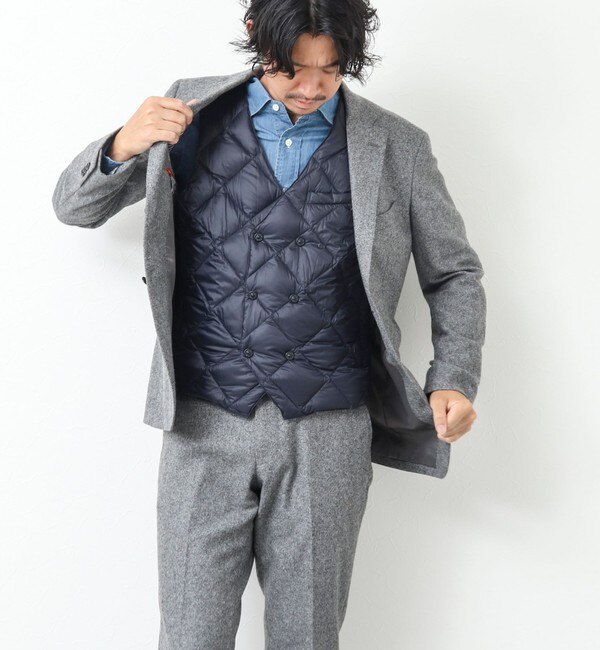 TAION/タイオン】W-BREASTED SNAP BUTTON DOWN GILET ダウンジレ