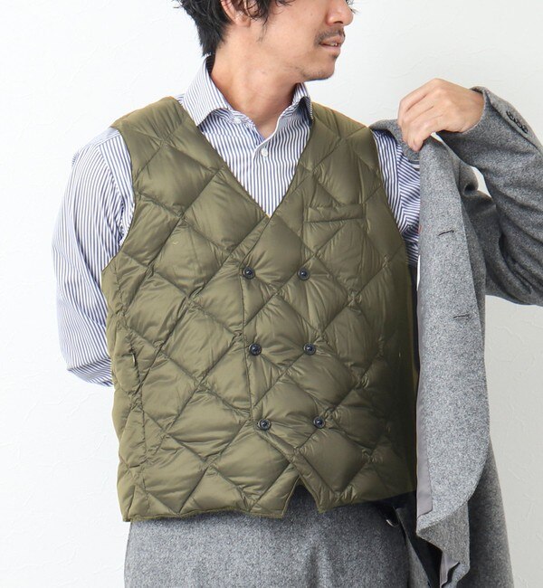 【TAION/タイオン】W-BREASTED SNAP BUTTON DOWN GILET ダウンジレ