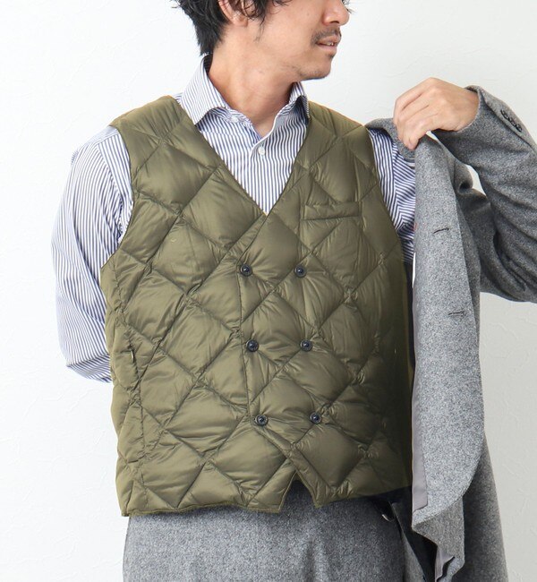 TAION/タイオン】W-BREASTED SNAP BUTTON DOWN GILET ダウンジレ