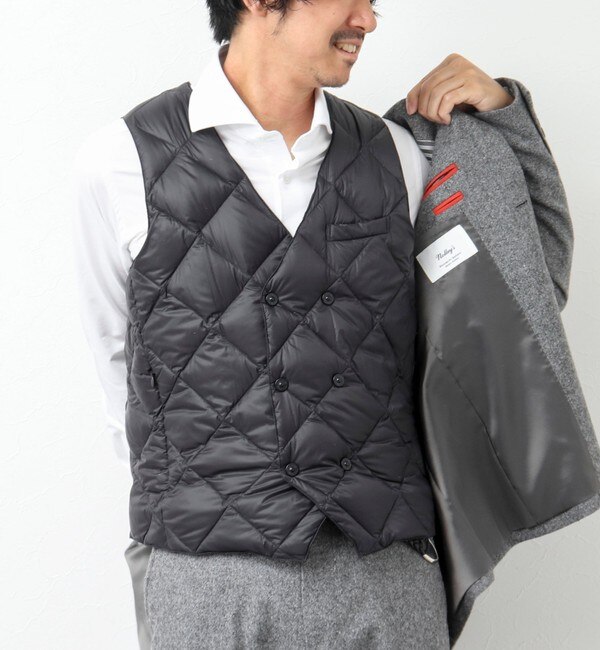 TAION/タイオン】W-BREASTED SNAP BUTTON DOWN GILET ダウンジ