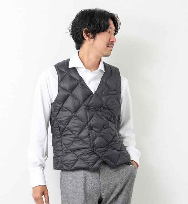 TAION/タイオン】W-BREASTED SNAP BUTTON DOWN GILET ダウンジレ