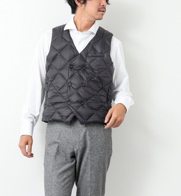 TAION/タイオン】W-BREASTED SNAP BUTTON DOWN GILET ダウンジレ