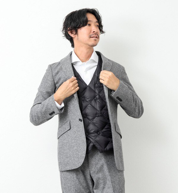 TAION/タイオン】W-BREASTED SNAP BUTTON DOWN GILET ダウンジレ