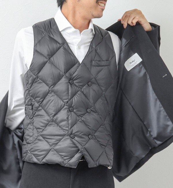 TAION/タイオン】W-BREASTED SNAP BUTTON DOWN GILET ダウンジレ