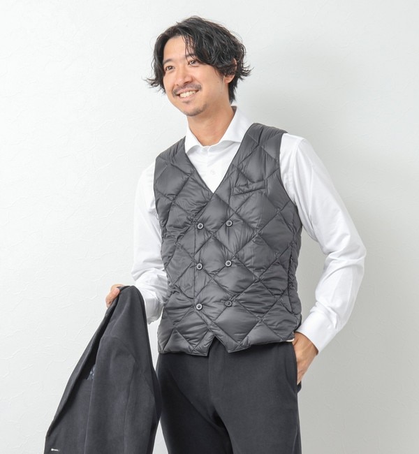 TAION/タイオン】W-BREASTED SNAP BUTTON DOWN GILET ダウンジレ