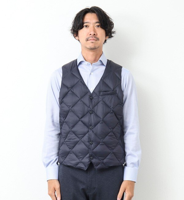 TAION/タイオン】SINGLE SNAP BUTTON DOWN GILET ダウンジレ