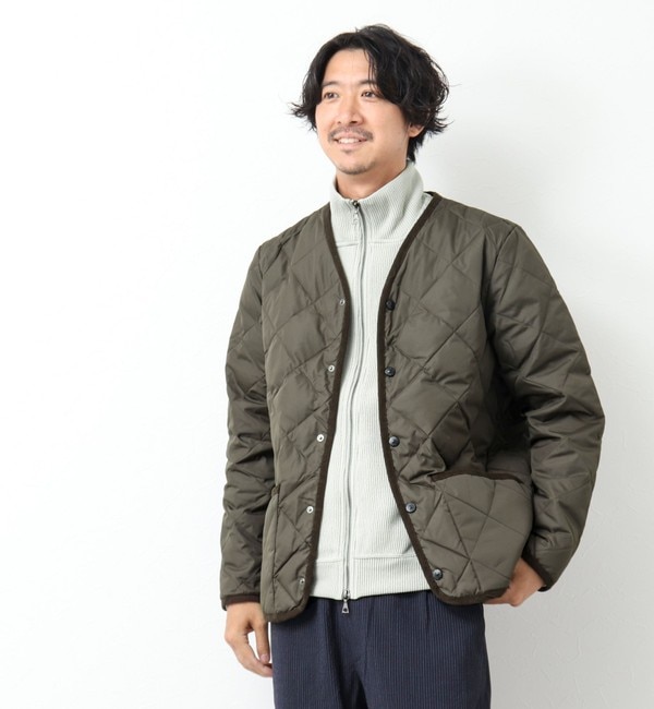 TAION/タイオン】PIPING V NECK DOWN CARDIGAN ダウンブルゾン