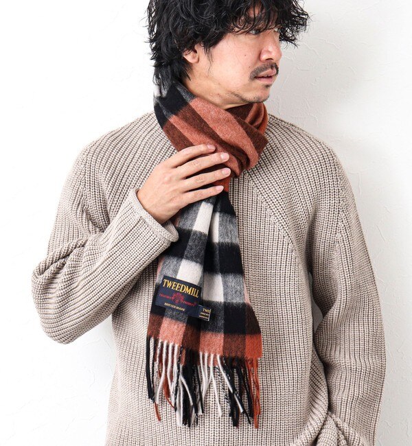 TWEEDMILL/ツイードミル】Lambswool Muffler Check 25|NOLLEY'S