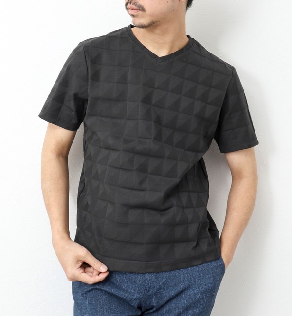 人気メンズファッション|【ノーリーズ/NOLLEY'S】 幾何学リンクスVネックTシャツ