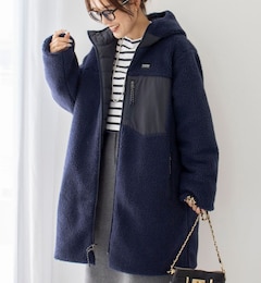 ◇【WEB限定】【TAION/タイオン】別注ボア×ダウンフードコート(リバーシブル) 24AW