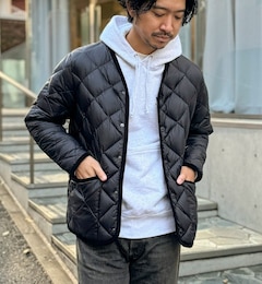 【TAION/タイオン】別注PIPING V NECK DOWN CARDIGAN 24AW