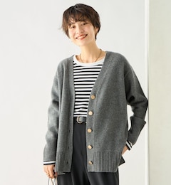 カシミヤ混MUSICゆったりVネックカーディガン 24AW