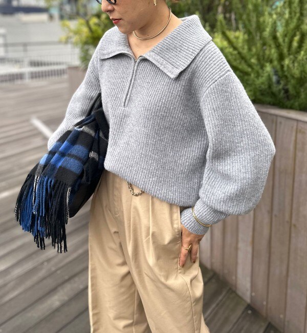 NOLLEY'S｜片畦ハーフジッププルオーバーニット | Rakuten