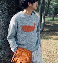 クジラインターシャ クルーネックニット 24AW