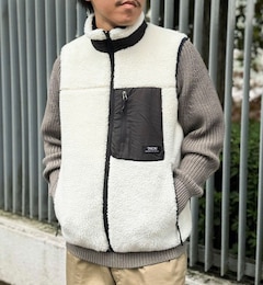 【TAION/タイオン】《配色別注》リバーシブル ボア×ダウンベスト 24AW