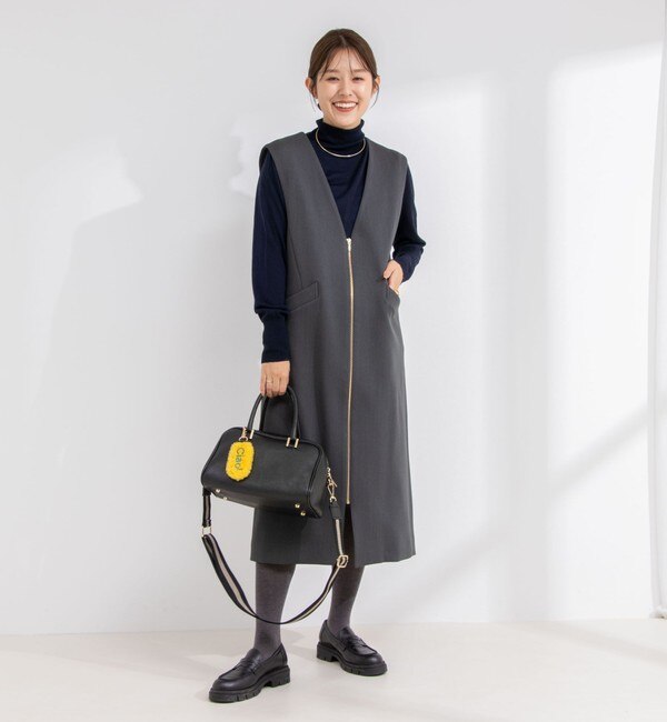 ◇【WEB限定カラーあり】ウォッシャブル前ジップジャンパー