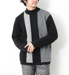 カシミヤ混モックネックインターシャニット 24AW