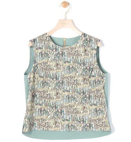 【フレディ/fredy】 プリントノースリーブプルオーバーブラウス [送料無料]