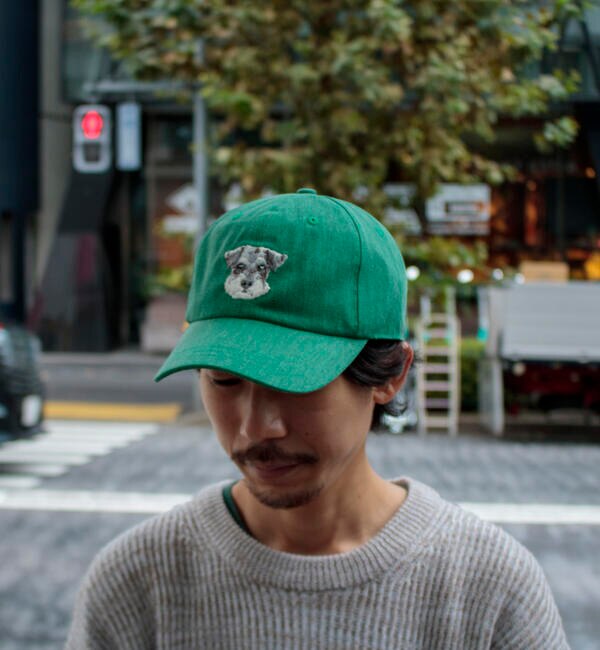 GLOSTER/グロスター】WASHED DOG embroidery CAP キャップ