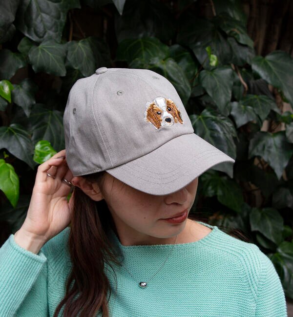 GLOSTER/グロスター】WASHED DOG embroidery CAP キャップ