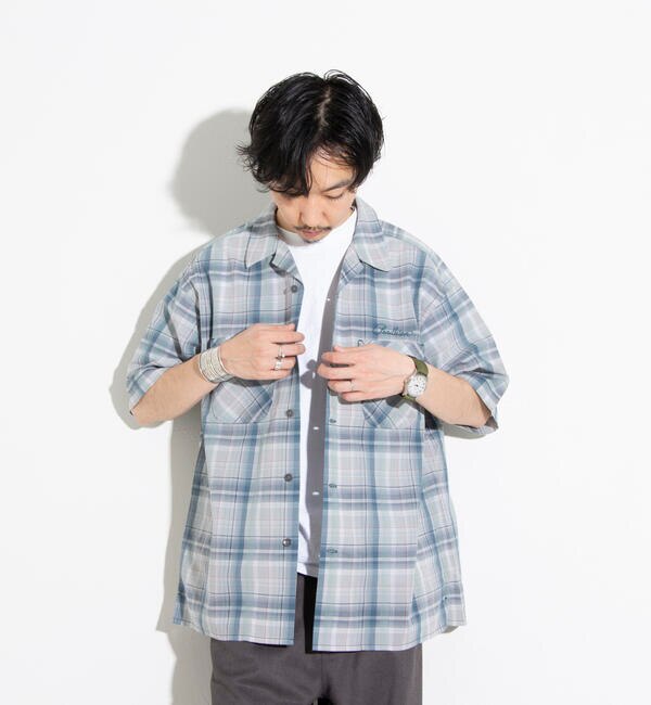 【PENDLETON/ペンドルトン】オープンカラーシャツ 半袖シャツ 刺繍 ワンポイント チェック