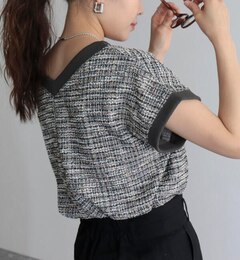 【WEB限定】ツィードニットソーフレンチプルオーバー