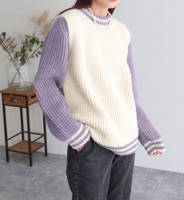 Kerry Woollen Mills/ケリーウーレンミルズ】FISHERMAN RIB CREWNECK