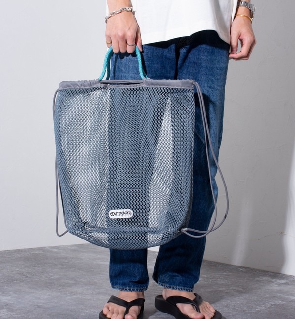 OUTDOOR PRODUCTS/アウトドアプロダクツ】2WAY Drawsting Bag メッシュ 