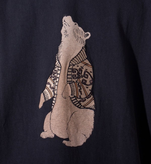 【フレディアンドグロスター】【PENDLETON/ペンドルトン】ベアープリントTシャツ 刺繍 ワンポイントロゴ オフホワイト M