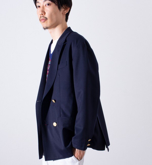 【GLOSTER/グロスター】NAVY BLAZER ネイビーブレザー 紺ブレ 金ボタン ダブル