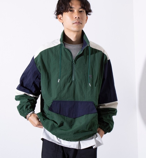 ファッションメンズお薦め|【フレディアンドグロスター/FREDY&GLOSTER】 【GLOSTER/グロスター】BOY ASTLAD 配色 アノラックプルオーバー ワンポイント刺繍