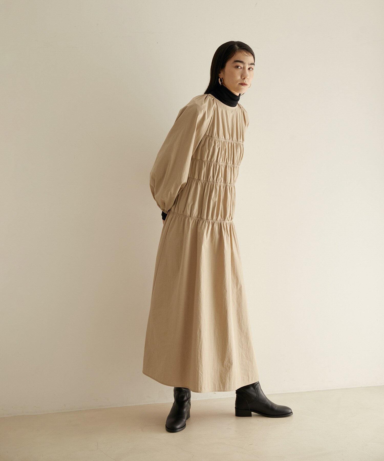 【WEB限定】ニットベストセットギャザーワンピース