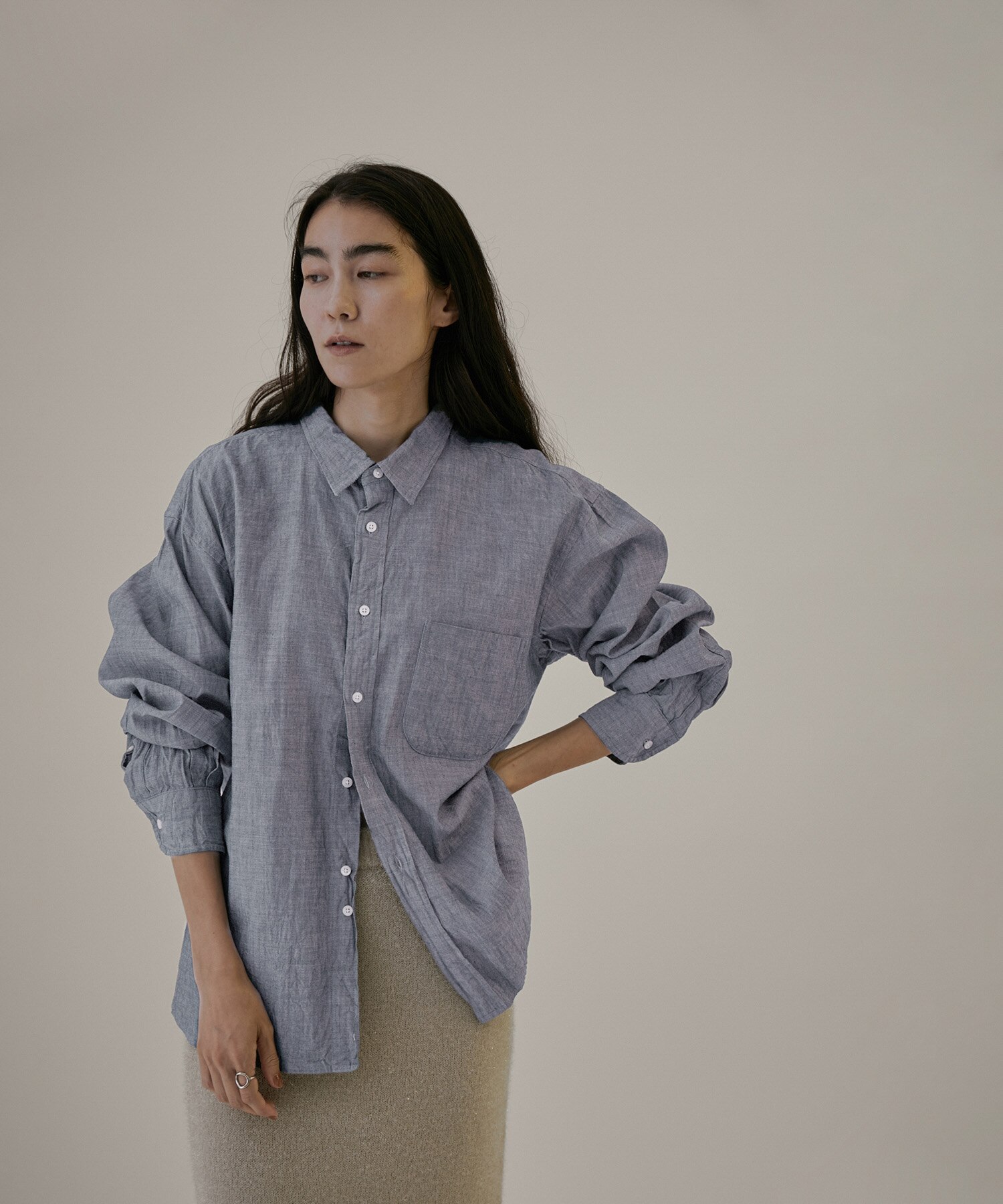 INDIVIDUALIZED SHIRTS for SALON】別注シャンブレーオーバーシャツ