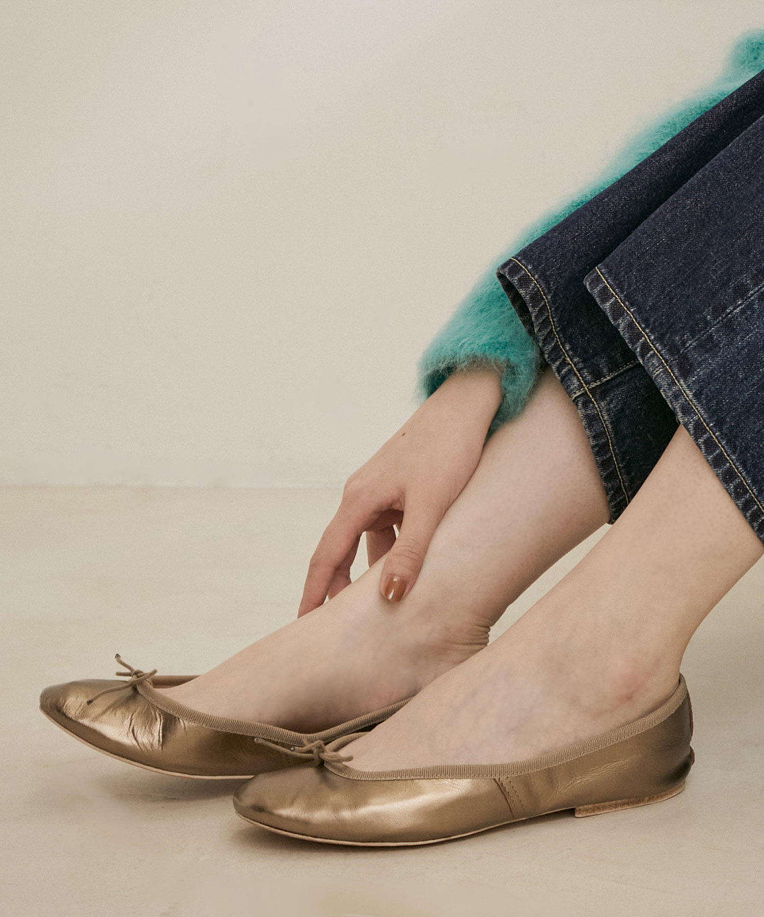 porselli（ポルセリ）】ballet shoes metalic/バレエシューズ|SALON