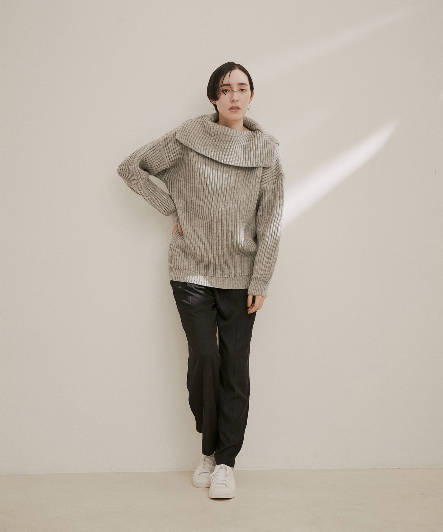 OLDDERBY KNITWEAR】セーラーカラーリブニットプルオーバー-